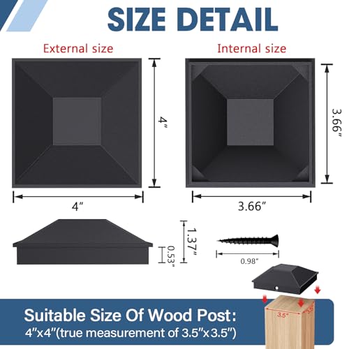 Goovilla 4x4 Post Caps Black Aluminum - 4 Pack
