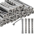 FEEL ME 40 Pcs Heatless Grey Perm Rods Set for Short to Long Hair - Non-Slip Salon Curlers
