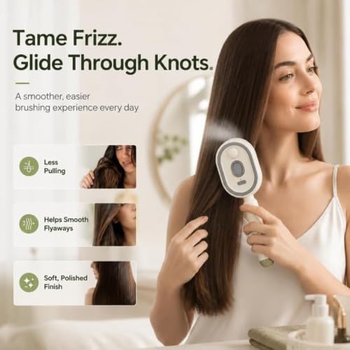 Electric Spray Detangling Comb with Moisture & Massage - Pink