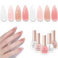 Nude Pink Nail Polish Set - 4 Sheer & Glossy Colors for Natural Manicure