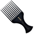 Kent SPC86 Black Salon-Style Professional Pick and Barber Comb - Afro Parting Comb for the Care of Curly and Thick Hair - Sleek style comb,Anti-Fatigue with a Rubberized Professional Finish