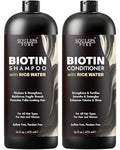 SOULSPA PURE Biotin Rice Water Shampoo & Conditioner Set - 16 fl oz Each, Strengthens Fragile Hair