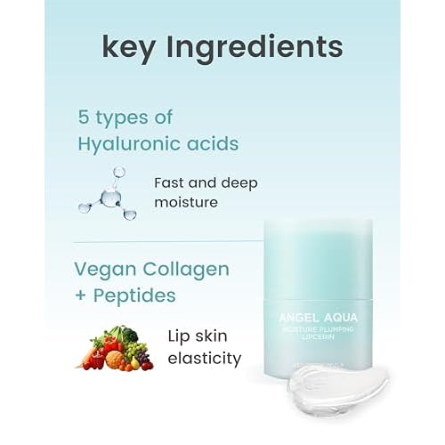 BEYOND Plumping Lipcerin (0.5fl oz) - Dewy Hydrating Lip Care Balm. Overnight Sleeping Mask for Dry, Chapped Lips. Vegan Formula with Collagen, Hyaluronic Acid, Peptides.
