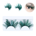 Halloween Feather Eyelashes Cosplay, AMilHiTon Faux Mink | Green Extra Long Feather Eyelashes for Dance Halloween Costume Parties Festivals