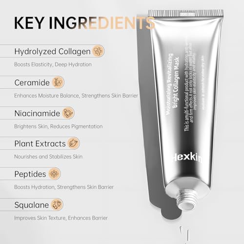 Collagen Peel Off Facial Mask Wrapping Peel Off Face Mask Elasticity Hydration Care, Reduces Sagging Dullness For Glowing Skin Korean Skin Care, 2.82oz.