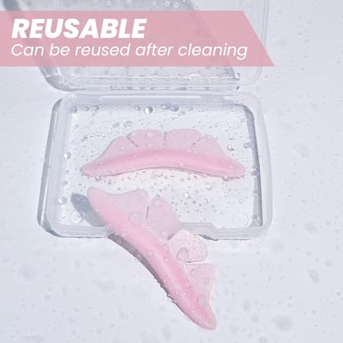 PERMANIA Silicone Under Eye Pads, Soft Lash Lift Rods Extreme Eyelash Curler Reusable for Lower Lash Perm Makeup Beauty Tool (Pink)