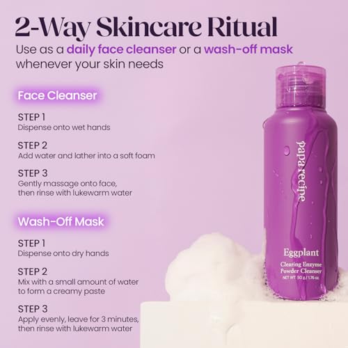 Papa Recipe Eggplant Enzyme Powder Cleanser - Travel-Friendly Foam Wash