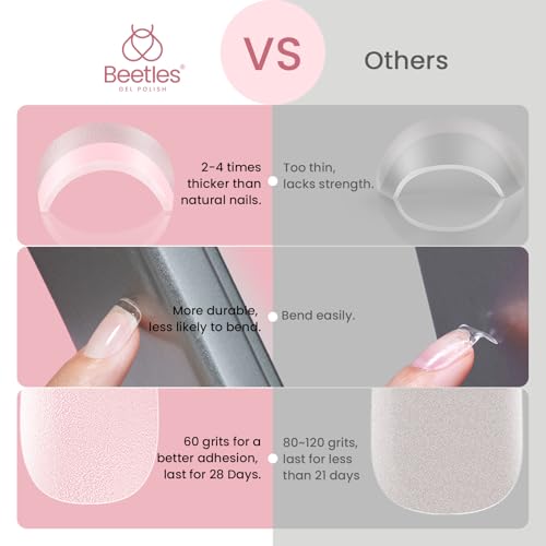 Beetles Extra Short Square Nail Tips 576PC 12 Sizes