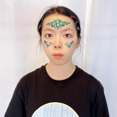 Green Face Gems Stick On Emerald Rhinestones Self Adhesive