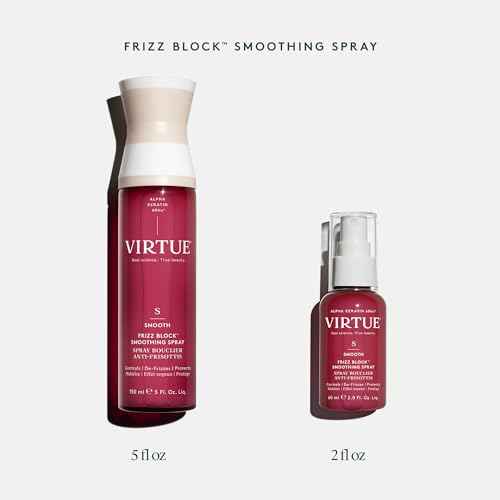 VIRTUE Frizz Block Smoothing Spray, Frizz Control Hair Treatment, Protects from Heat and Humidity, Color Safe, 5 Fl Oz
