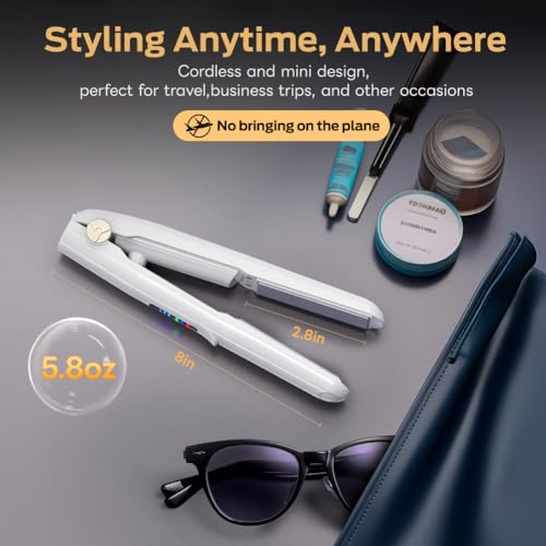Cordless 2-in-1 Hair Straightener & Curler - Mini Travel Iron