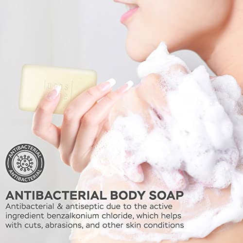 Fresh Essence Antiseptic Bar Soap - 4 Ounce Moisturizing Body Soap Bar Made With Natural Ingredients Like Mediterranean Olive Oil, Coconut Oil, & Aegean Sea Salt - Made In Greece - 3 Pack