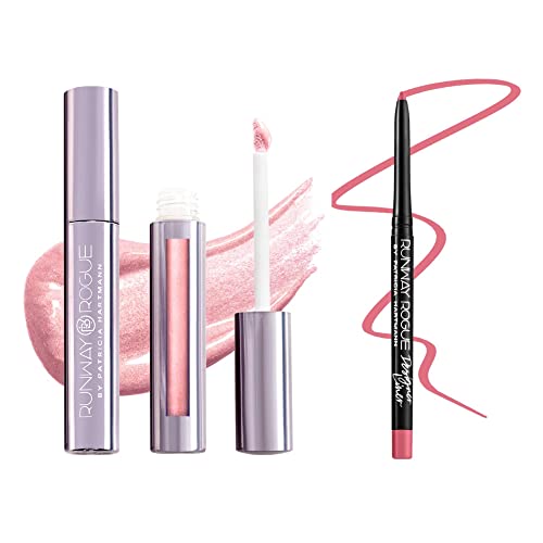 Runway Rogue ¡®Sex Symbol¡¯ Frosted Maple Brown-Sugar Silk Glam Long Wear Liquid Lipstick Bundle with ¡®Trendsetter¡¯ Matte Soft-Mocha Designer Liner Lip Liner