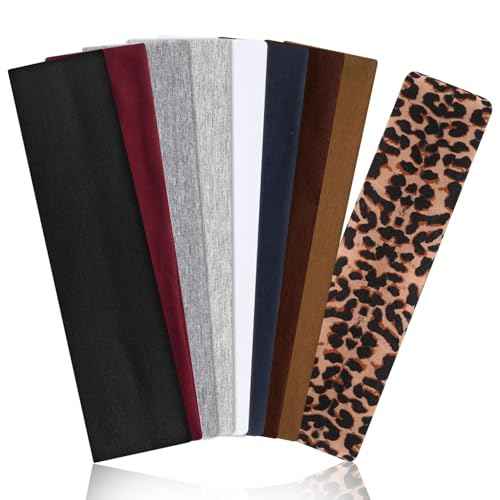 9 Pack Headbands For Women Non Slip Elastic Womens Headbands Head Bands For Women's Hair Soft Cotton Cloth Fashion Headband For Daily Workout Sports Running Yoga