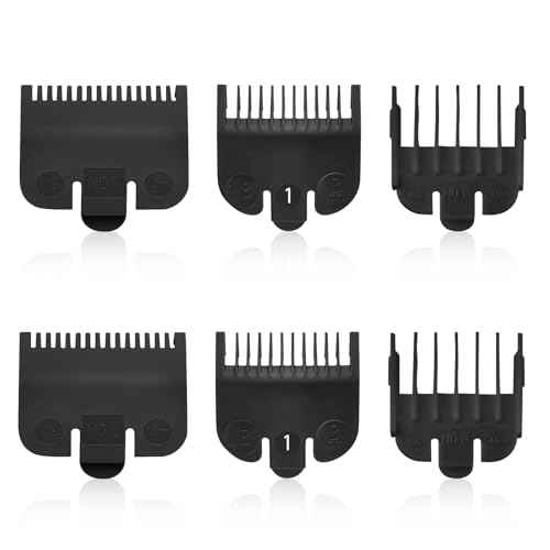 Fits for Most Wahl Clipper Guards Set 1/16" 1/8" 3/16", Professional Clipper Guides Comb Attachment(#1/2, #1, #1-1/2), Trimmer Guards set, 6 Pack