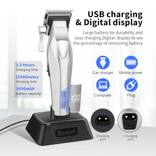 KEMEI KM-1798 Cordless Professional Hair Clipper for Men