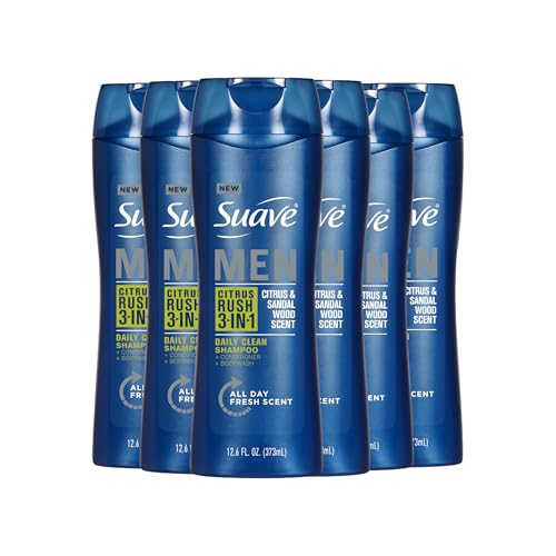 Suave Men Citrus Rush 3-in-1 Shampoo, Conditioner, Body Wash 12.6oz