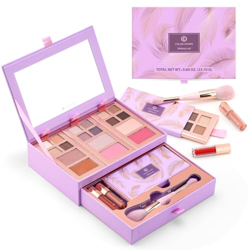 Color Nymph Makeup Palette Set - 12 Colors Eyeshadow, Blush, Highlighter
