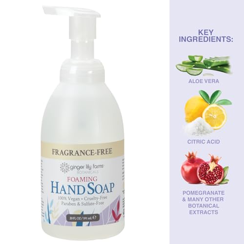 Ginger Lily Farms Foaming Hand Soap Refill, Fragrance Free, 20 Fl Oz
