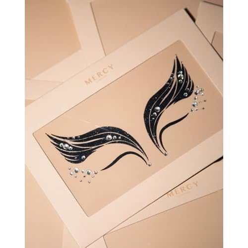 MERCY LONDON Black Swan Face Jewels Ballet Costume Accessories Face Gems Jewels All In One Headpiece Stick On