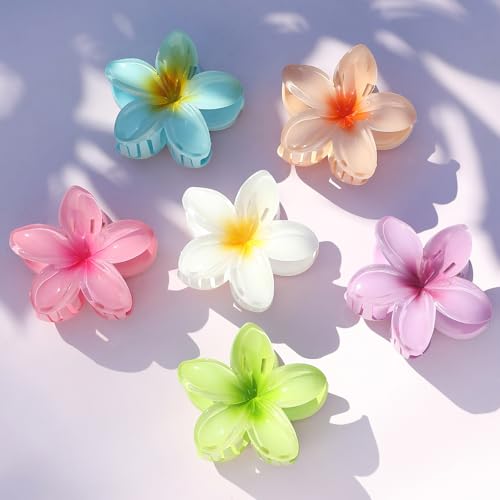 Flower Hair Clips for Women 6 Pack Hawaiian Claw Clips