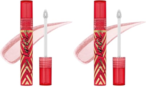 L.A. Girl Lip Oil Nourishing Gloss, Shimmer Cherry (Pack of 2)