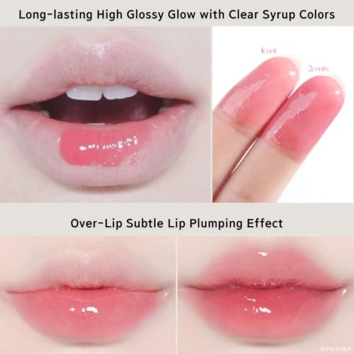 BBIA Over Glaze Lip Gloss - Plumping & Volumizing Glossy Lip Tint with High-Glow Glassy Shine Finish, Naturally Moisturizing, Non-Sticky, Lightweight, Vegan, Korean Makeup (01 PEACH SYRUP)