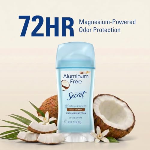 Aluminum Free Deodorant for Women, Coconut Scent, 48hr Protection