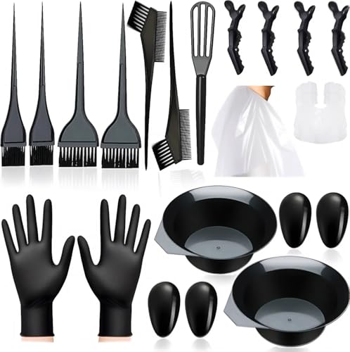 Hair Dye Brush and Bowl Set - 20 Pcs DIY Salon Kit