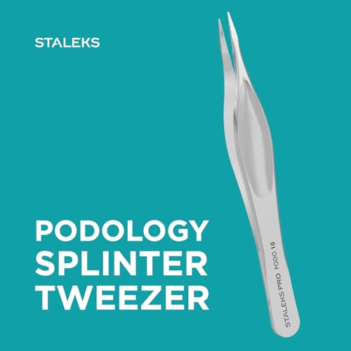 Staleks PODO 10 Podology Splinter Tweezers ? Long Thin Working Part ? Ideal for Ingrown Nail Removal, Calluses, and Foreign Body Extraction