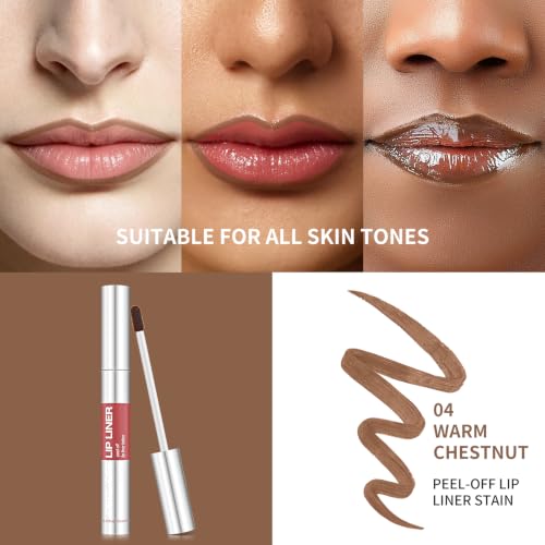 TENGLONG Waterproof Peel Off Lip Liner Stain - Warm Chestnut