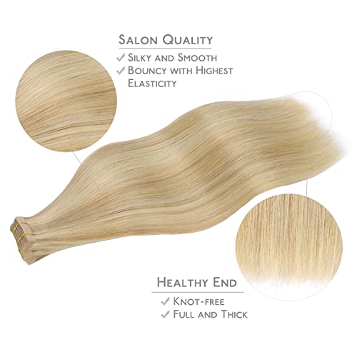 WENNALIFE 18 Inch Light Blonde Tape In Hair Extensions - 20pcs Remy Human Hair