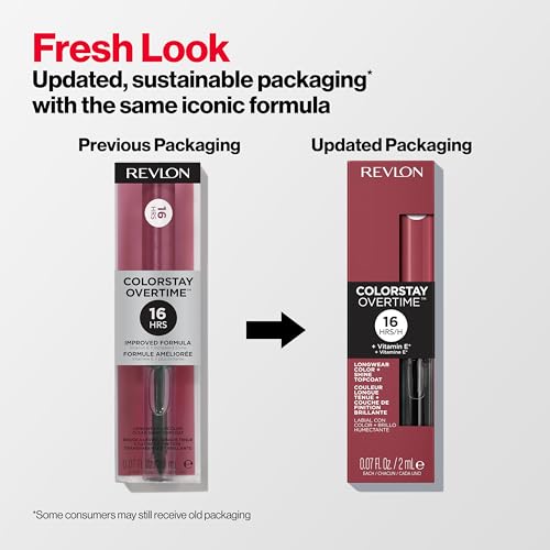 Revlon Liquid Lipstick with Clear Lip Gloss, ColorStay Overtime Lipcolor, Dual Ended with Vitamin E, 080 Keep Blushing, 0.07 Fl Oz