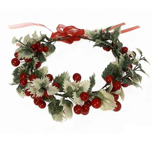 TOECWEGR Christmas Flower Crown Floral Wreath Red Berry Pine Cone Crown Forest Woodland Wedding Headpiece Headband