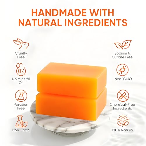 2 PCS Persimmon Soap Bar for Body Odor Control ? Natural & Organic Deodorant for Old People Smell. Handmade Bar Soap Removes Strong Odor, Deeply Cleansing & Moisturizing for Women & Men