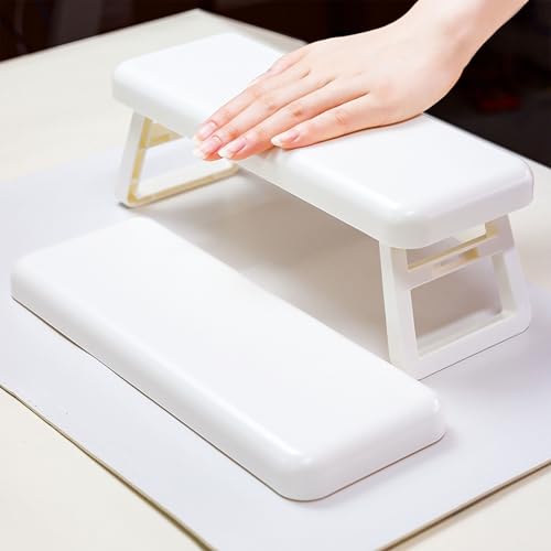 Caliee Nail Arm Rest Cushion Portable Arm Rest for Nails Tech White Hand Holder Nail Durable Large Nail Stand Hand Rest Accessories for Manicure Salon Use