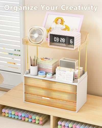 Anylady Makeup Organizer 5-Tier Drawer Storage Gold