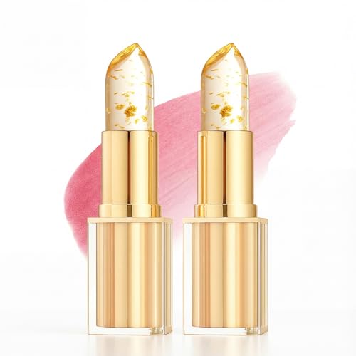 pH Color Changing Lipstick with Gold Foil, 12-Hour Wear