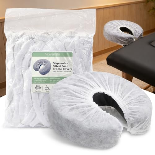 Thicken & Ruffle Edge Disposable Face Cradle Covers 100pcs for Massage & Spa