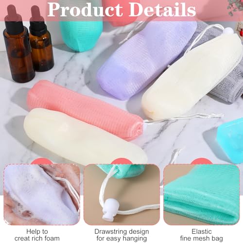 Bewudy 6 PCS Exfoliating Soap Pouches | Mesh Shower Bags