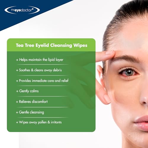 Tea Tree Oil Eyelid Wipes - 80 Individual Eye Cleansing Wipes