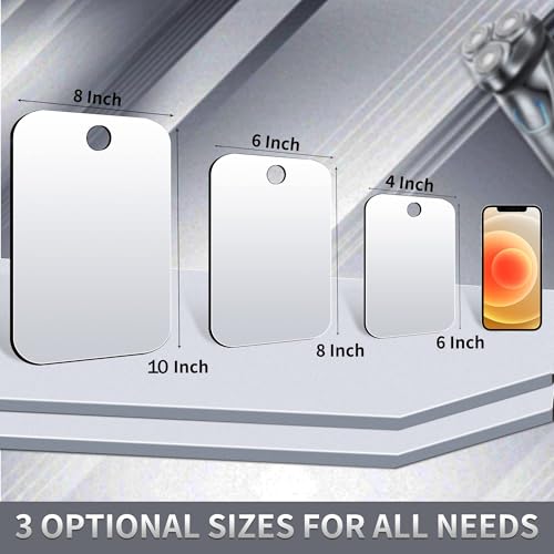 Shatterproof Fogless Shower Mirror 8x6 Inch Handheld Acrylic