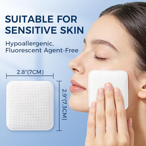 Premium Lint-Free Cotton Pads 100 Count - Makeup Remover