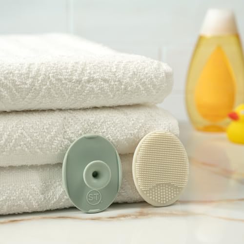 Cradle Cap Brush for Baby, 2 Pack, Silicone Bristles