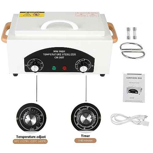 1.5L Autoclave Sterilizers,High Temperature Nail Tool Sterilizer Metal Tool Cleaning Box,Sanitizing Box for Nail Tools with Timer Dry Heat Sterilizer Cabinet Equipment