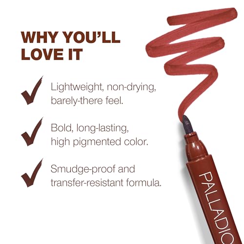 Palladio Lip Stain Marker - Hydrating Waterproof Berry Color