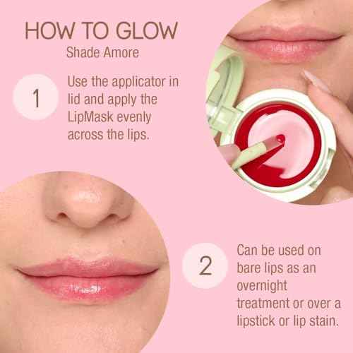 Pixi Beauty LipMask | Tinted Hydrating and Moisturizing Lip Balm Jelly |Lip Gloss Infused with Camellia, Jojoba and Pomegranate | Amore |0.3 fl.oz / 8 g