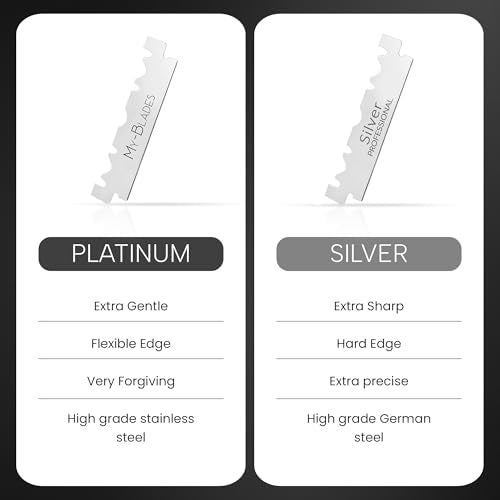 My-Blades¢ç Platinum Single-Edge Blades, Ice-Hardened Stainless Steel, Ideal for Sensitive Skin, 100ct.