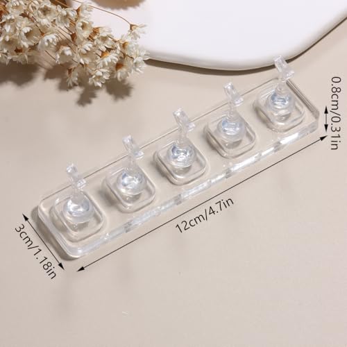 FSpronail Clear Nail Display Stand Set for Press-On Nail Art Practice & Display - Includes 2 Acrylic Bases & Reusable Adhesive Pads