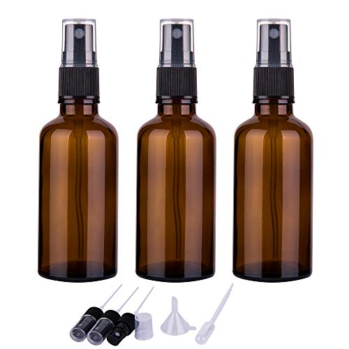 2oz Amber Glass Spray Bottles for Essential Oils (Set of 3)